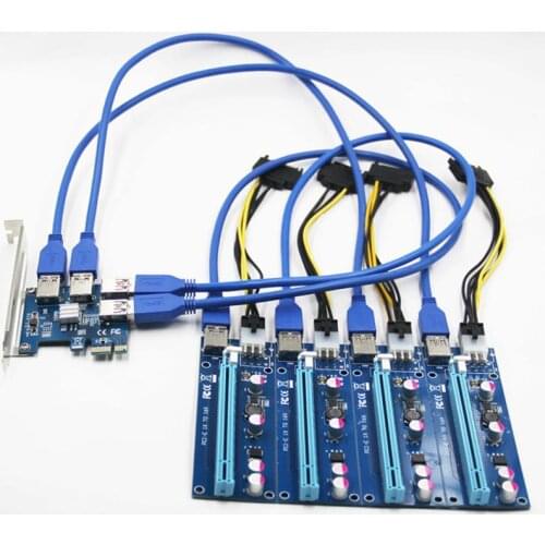 PCI-E To PCI-E Adapter 1 Turn 4 PCI-Express Slot 1x To16x USB3.0 Special Riser Card Extender PCIe Converter For BTC Miner Mining