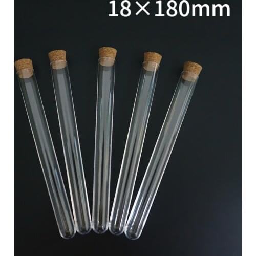 20pcs 50pcs 100pcs 18x180mm Plastic Test Tube With Cork Stopper,Clear Wedding Tube,Grade Cork
