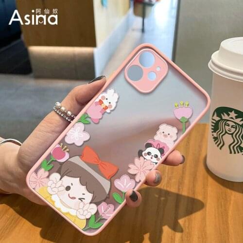 ASINA Transparent Phone Cases For iPhone 11 12 Pro Max Mini Hard Girl Shell For iPhone 7 8 Plus Xs Xr SE2020 Case Cover Coque