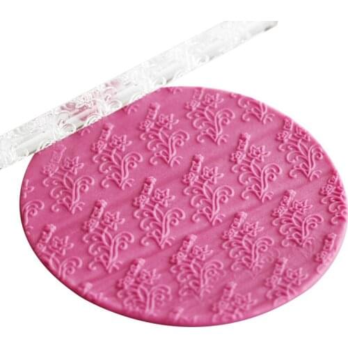 Different Styles Can Choose Texture Embossing Acrylic Fondant Cake Decorating Rolling Pin Pastry Tools Gift