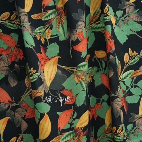 Twill cotton Twill cotton soft flower Black Satin silk fabric Satin de soie Satén шелк hanfu cloth DIY patchworkbag