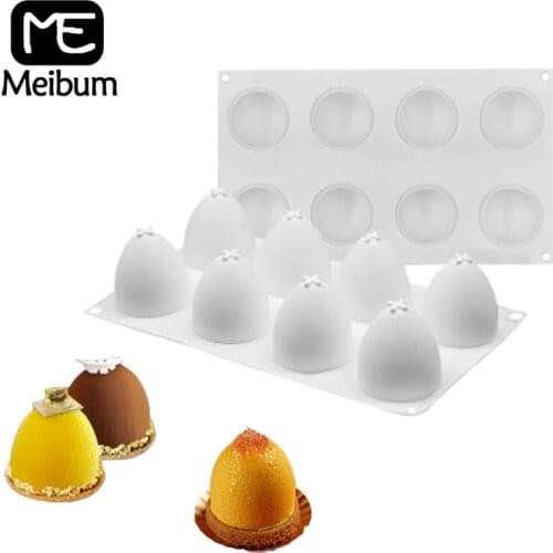 Meibum 8 Cavity Easter Egg Shape Silicone Cake Mold French Dessert Truffle Mousse Chocolate Cupcake Mould Decorating Tools