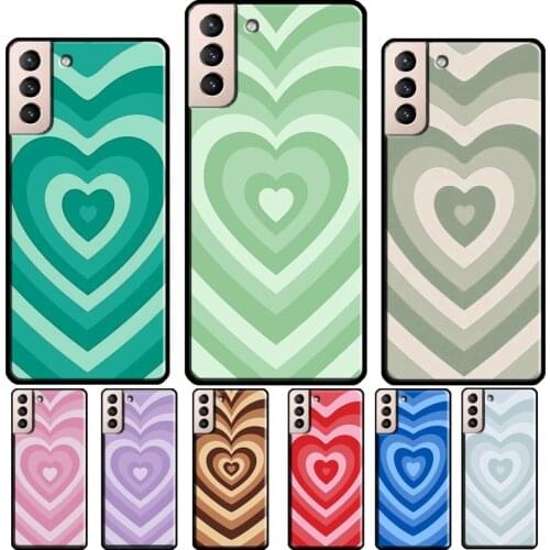 Latte Love Brown Heart Aesthetic Silicone Case For Samsung Galaxy S21 S20 FE S8 S9 S10 Plus Note 10 9 Note 20 Ultra Coque