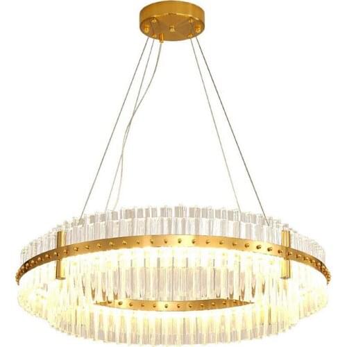 Contemporary Chandeliers For Living Room Simple Round Indoor Decor Glass Suspension Luminaire Minimalist Fashion LED Lamp New