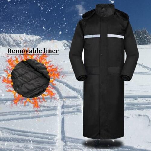 Reflective Black Fashion Adult Waterproof Long Raincoat Men Rain coat Hooded Outdoor Hiking Travel Fishing Climbing Thickened