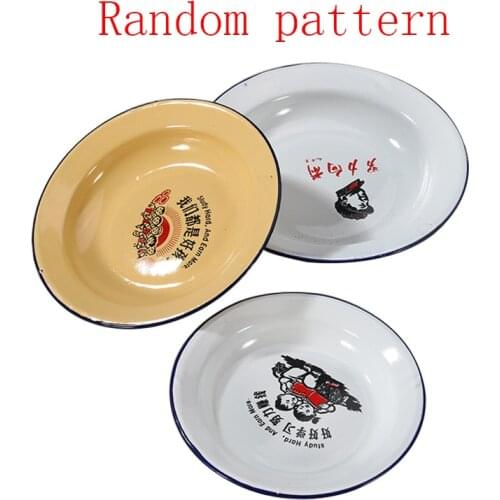 Folk style plate snacks Dinner plates enamel dish clearance processing cheap plate random pattern porcelain plates