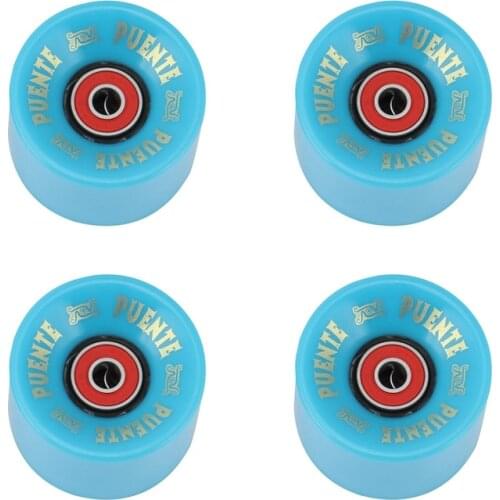 Top!-PUENTE 4Pcs/Set Cruiser Skateboard Wheels PU Wheels Long Board Cruiser Wheels with ABEC-9 Bearings