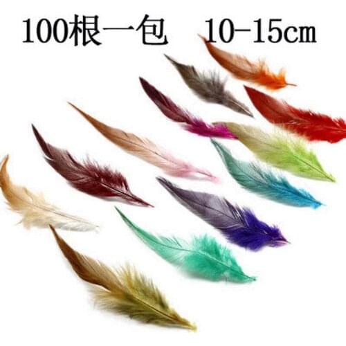 100pcs / Lot High Quality Pheasant Feather 4-6 "/ 10-15cm Natural Color and Dyed Feathers for DIY Craft & Jewelry Accessories