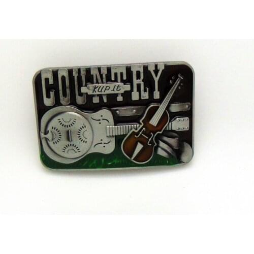 Western cowboy music element guitar zinc alloy personality casual belt buckle men and women same style couple style