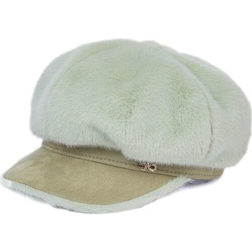 Womens winter beret thick cashmere fashion warm hat solid color hat windproof high quality elegant beret 2020