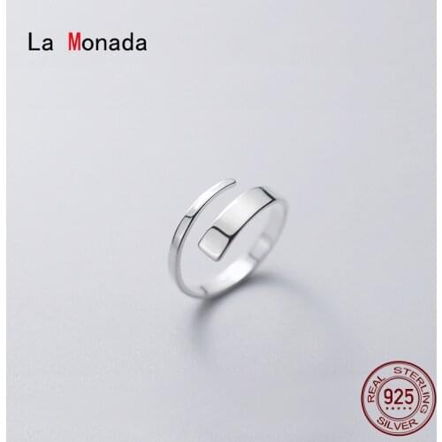 La Monada 50-57mm Resizable 925 Silver Ring For Women Real Silver 925 Woman Adjustable Geometry Ring Fine Luxury Jewelry Silver