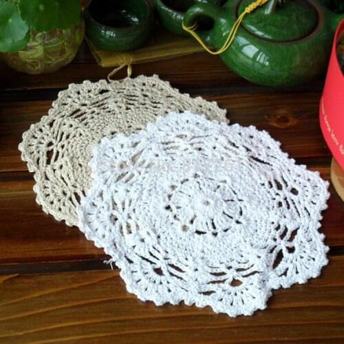 ZAKKA fashion 12 pic/lot 19cm round table mat coaster with flower place mat potholder felt for home decor lace doily cup pads