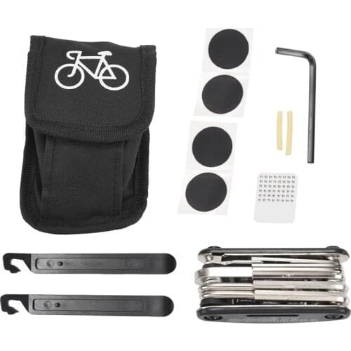 16-in-1 Bicycle Repair Kit Multi Tool Repair Bicycle Tool Kit, Pocket Bike Tool Kit, Tire Lever, Self Adhesive Bicycle Patch, et