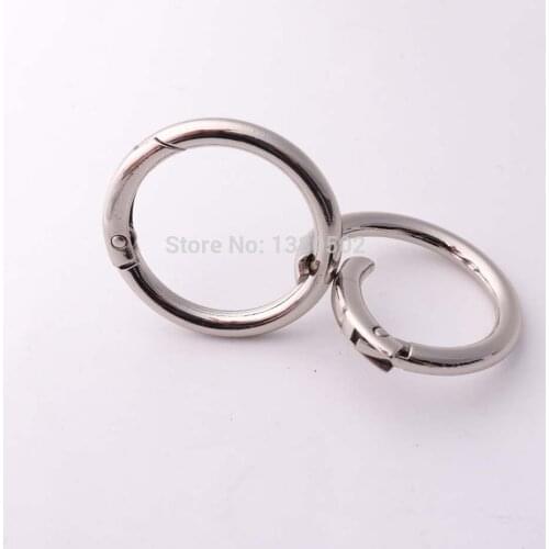2pcs /lot 73mm nickel plated metal large O Ring Leather Bag accessories Chain clip buckles