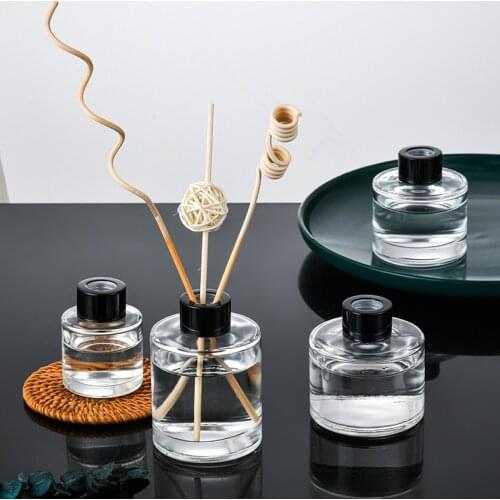 5pcs 150ml Column Aromatherapy Glass Bottle Scent Volatilization Glass Container Rattan Reed Diffuser Bottle for Home Decor