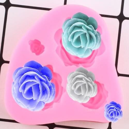 3D Rose Flower Silicone Mold Wedding Cupcake Fondant Cake Decorating Tools Gumpaste Chocolate Mould Resin Clay Candy Molds