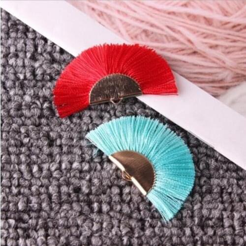DIY 4pcs Fan shape tassel Earrings charms Jewelry Necklace Making Accessories