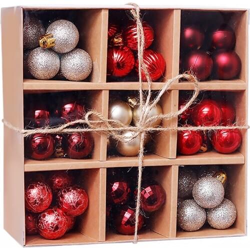 99pcs 3cm Christmas Tree Balls Hanging Ornament Home Market Wedding Christmas Plastic Hanging Balls Holiday Decoration