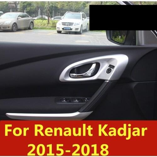 Car Styling Inner Door Handle Cover Door Bowl Frame Trim Sticker Protective sequins Accessories For Renault Kadjar 2015-2018