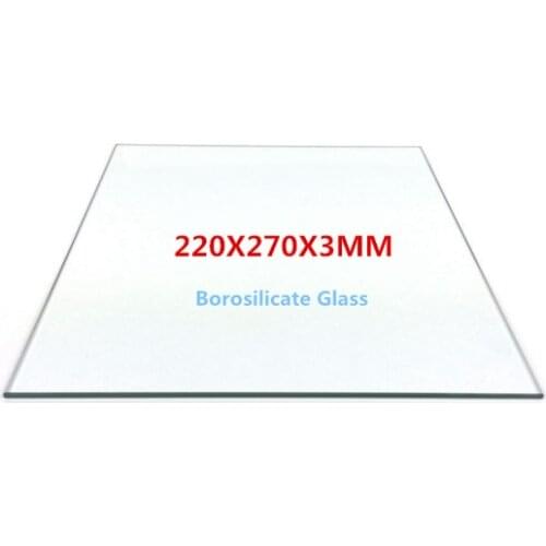 Borosilicate Glass plate 220x270 mm Heat Bed Build Plate For DIY E10 3d Printer 3MM thickness