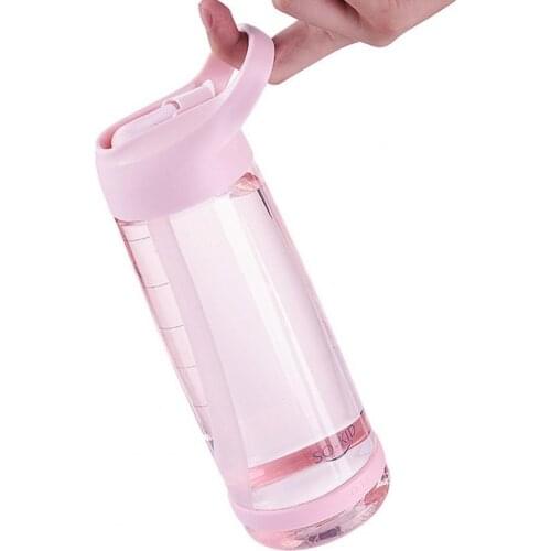 Water Bottle with Handle Portable Large Capacity Plastic Wear-resistant Durable Outdoor Kettle Sports Drinking Straw Bottle