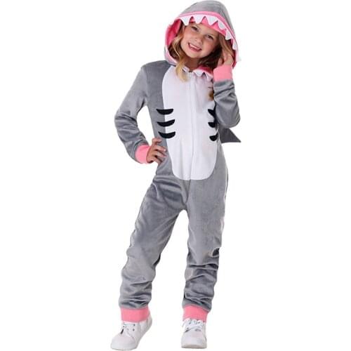 Halloween Kids Little Shark Finding Nemo Cosplay Costume Children Mascot Hoodie Grey Shark Party Baby Girls Game Play Costume