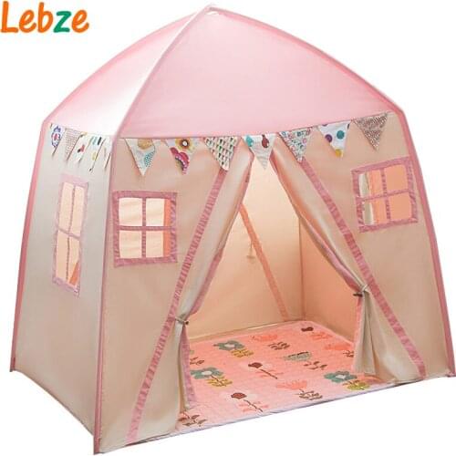 Rectangle Yurt Kids Tent Fiber Shelves Children Teepee With 2 Doors Toddler Play Tent Cotton Canvas Play House for Baby Room