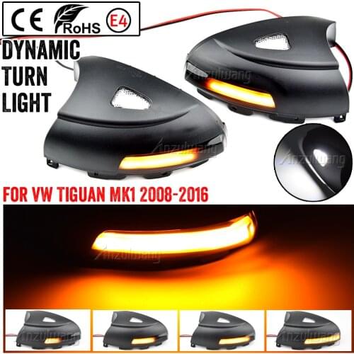 Dynamic Turn Signal+ puddle lights for VW Tiguan MK1 I 2008-2016 light LED Blinker side mirror lamp arrow Sharan 2012 2018 Yeti