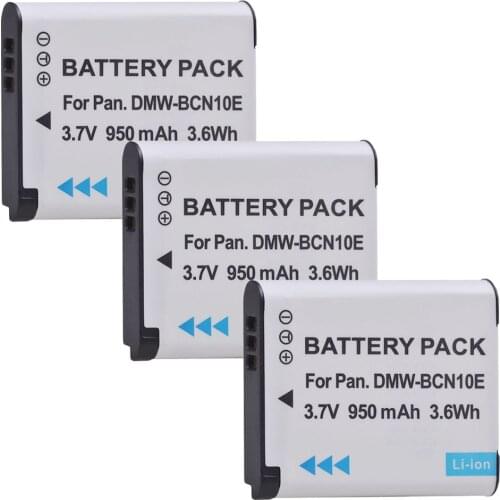 Durapro 3PC 950mAH DMW-BCN10 DMW BCN10 DMW-BCN10E Li-ion Camera Batteria for Panasonic Lumix DMC-LF1 Lumix LF1 LF1K LF1W Cameras