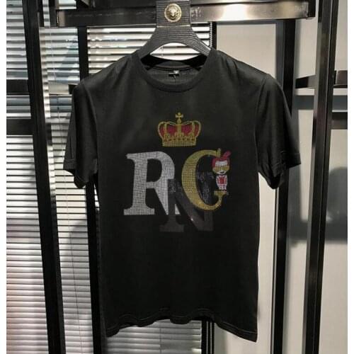 Hot drill fit short sleeve t-shirt high quality mens fashion young man top holiday tshirt