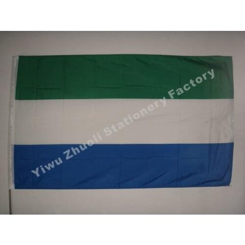 Sierra Leone Flag 150X90cm (3x5FT) 115g 100D Polyester Double Stitched High Quality Free Shipping The Republic Of Sierra Leone