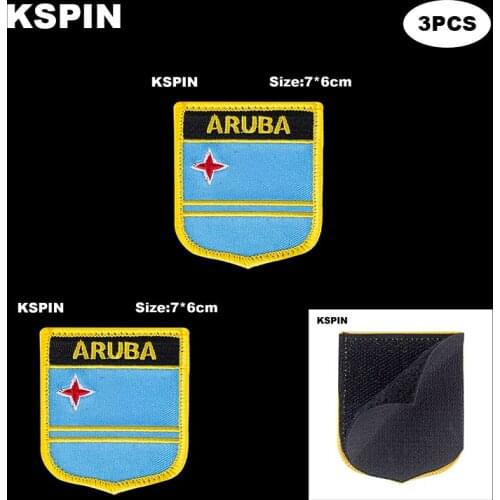 National Flag Patch Hook Loop ARUBA Badges Armband 3D Stick on Jacket Backpack Stickers