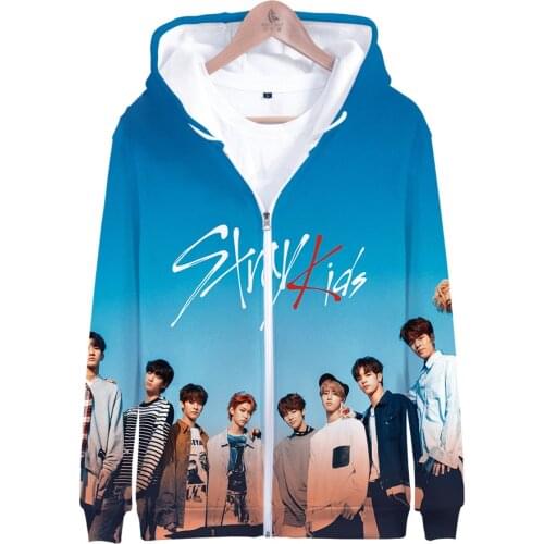 KPOP Stray Kids 3D Printed Hoodies Women/Men Fashion Long Sleeve Zipper Hoodie Sweatshirt Girls Casual Streetwear Jacket Clothes