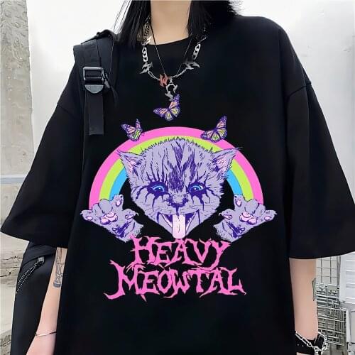 Summer Goth Short Sleeve Tees Plus Size Women Clothing Harajuku Korean Fashion Anime t shirt Y2k Kawaii crop top Graphic Tshirts