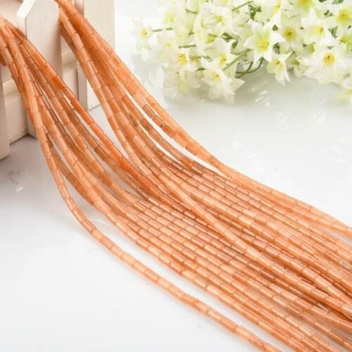 2x4mm Small Natural Stone Beads Red Aventurine Cylinder Loose Beads For Jewelry Making DIY Bracelets Necklace Accessories