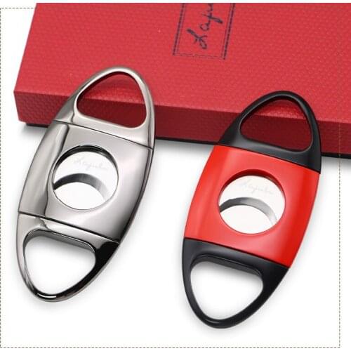 Metal Classic Cigar Cutter Brand New Stainless Steel Golden Red Black Cigar Cutter with Gift Box Cigar Accessories Gift