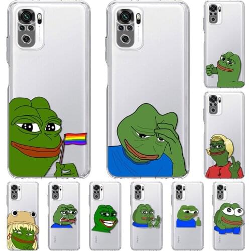 Soft Clear Case For Xiaomi Redmi Note 10 9 Pro 9S 8 7 8T 9C 7A 8A 9T K40 Transparent Silicone Phone Cover Cartoon Meme Forg Fall