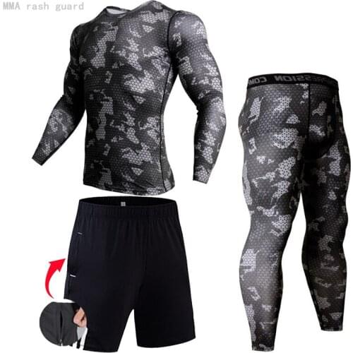 New 2022 Tracksuit Men Running Tights Warm Sweat Suit Compression Run Jogging Suits Clothes Sports Top MMA Training suits set