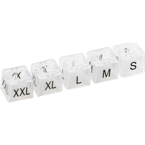 Plastic Clear Size Cubes hangers Classic Square size marker S/M/L/XL/2XL/3XL clothes hanger accessories label tube clips