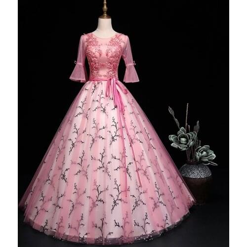 Quinceanera Dress 2020 New Classic Half Sleeve Party Prom Formal Ball Gown Vintage Quinceanera Dresses Plus Size