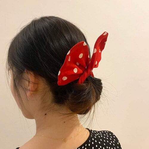 Women Franch Style Sweet Print Bun Quick Setting Strip Tools Headband Scrunchie Hair Bow Hold Hairband Hairpins Hair Accessories