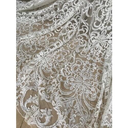 Luxury African Lace Bridal Net Lace High Quality SYJ-66684 Nigerian French beaded Lace Fabric