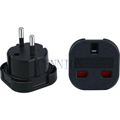 Black White Color Special UK plug to EU plug AC Power Plug Travel Adapter Converter 50pcs free express shipping