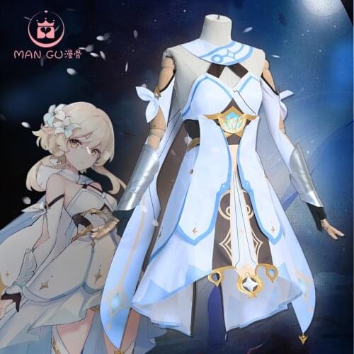 STOCK Amine Genshin Impact Cospaly Lumine Costumes Same Clothing For The Game Womens Cosplay Dress 2021 New