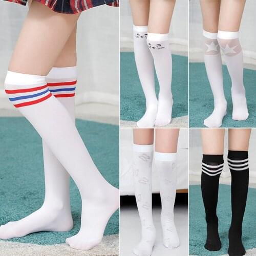 Spring Summer Kids Stockings Children Velvet Knee High Socks White Stockings for Girls School Socks Stockings Thick Thighs