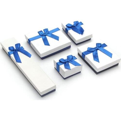 Top Quality Jewelry Packing Small Box Elegant White Sapphire Jewelry Case Earrings Necklace Display Case Hot Sale Factory Price