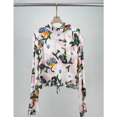 Womens Top Blouse Floral Print O-Neck Long Sleeve Vintage Shirt and Tops 2021 Autumn Ladies Hot Sale High Quality