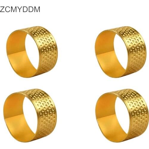 ZCMYDDM Gold Finger Protector Cover Finger Thimble for Handmade Adjustable Quilting Needlework Copper Rings DIY Sewing Tools