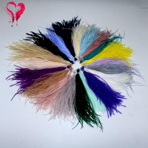 19 Colors 1PCS/Lot Size 10-15/15-18 CM Fancy Dyed Colored Natural Ostrich Feather Filament Strung For Craft Shoes Jewelry Bags