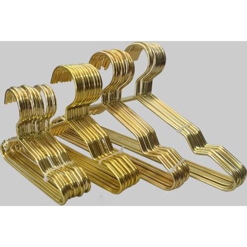 10 PCS Children Gold Metal Clothes Shirts mini Hanger with Grooves, Cute Small Strong Coats Hanger for Kids Children&pet hanger